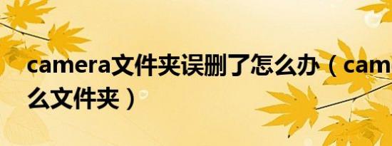 camera文件夹误删了怎么办（camera是什么文件夹）