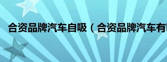 合资品牌汽车自吸（合资品牌汽车有哪些）