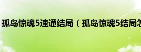 孤岛惊魂5速通结局（孤岛惊魂5结局怎么选）