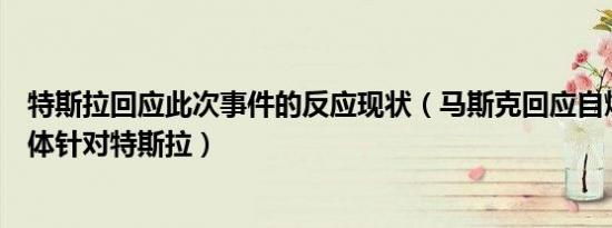 特斯拉回应此次事件的反应现状（马斯克回应自燃事故：媒体针对特斯拉）
