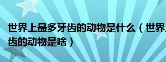 世界上最多牙齿的动物是什么（世界上最多牙齿的动物是啥）