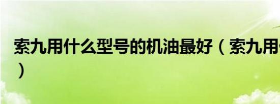 索九用什么型号的机油最好（索九用什么汽油）