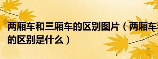 两厢车和三厢车的区别图片（两厢车和三厢车的区别是什么）
