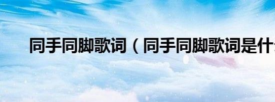 同手同脚歌词（同手同脚歌词是什么）