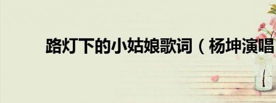 路灯下的小姑娘歌词（杨坤演唱）