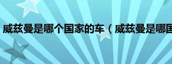 威兹曼是哪个国家的车（威兹曼是哪国家的）