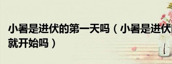 小暑是进伏的第一天吗（小暑是进伏的第一天就开始吗）