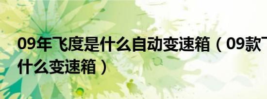 09年飞度是什么自动变速箱（09款飞度用的什么变速箱）