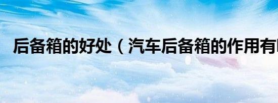 后备箱的好处（汽车后备箱的作用有哪些）