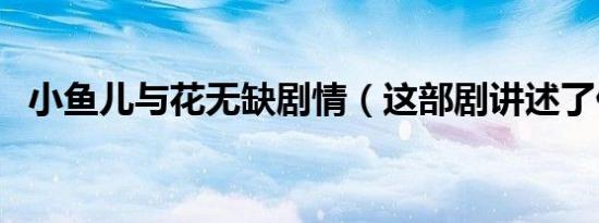 小鱼儿与花无缺剧情（这部剧讲述了什么）
