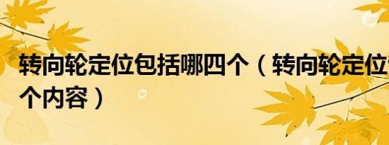 转向轮定位包括哪四个（转向轮定位包括哪四个内容）