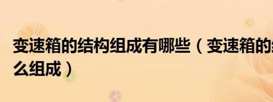 变速箱的结构组成有哪些（变速箱的结构由什么组成）