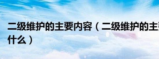 二级维护的主要内容（二级维护的主要内容是什么）