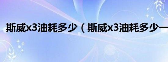 斯威x3油耗多少（斯威x3油耗多少一公里）