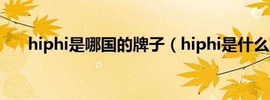 hiphi是哪国的牌子（hiphi是什么车）