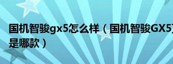 国机智骏gx5怎么样（国机智骏GX5顶配车型是哪款）