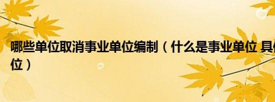 哪些单位取消事业单位编制（什么是事业单位 具体有哪些单位）