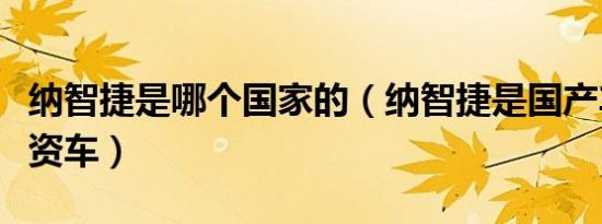 纳智捷是哪个国家的（纳智捷是国产车还是合资车）