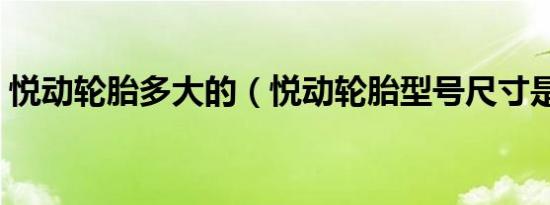 悦动轮胎多大的（悦动轮胎型号尺寸是多少）