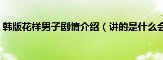 韩版花样男子剧情介绍（讲的是什么会故事）