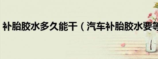 补胎胶水多久能干（汽车补胎胶水要等多久）