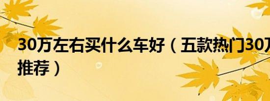30万左右买什么车好（五款热门30万左右车推荐）