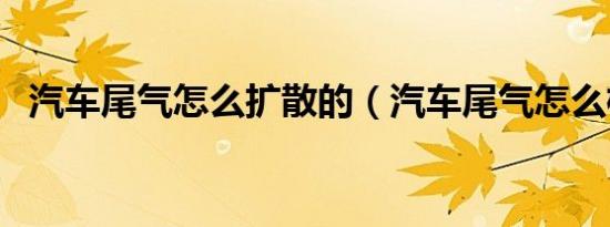 汽车尾气怎么扩散的（汽车尾气怎么检测）