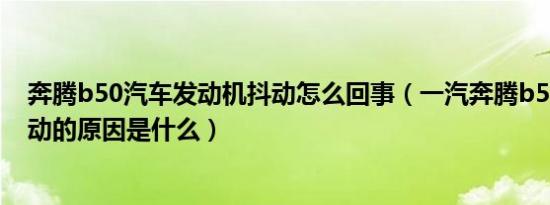 奔腾b50汽车发动机抖动怎么回事（一汽奔腾b50发动机抖动的原因是什么）