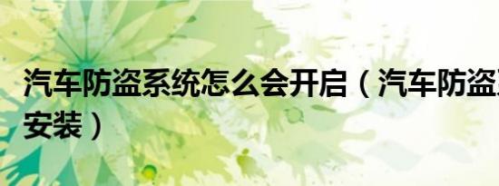 汽车防盗系统怎么会开启（汽车防盗系统怎么安装）