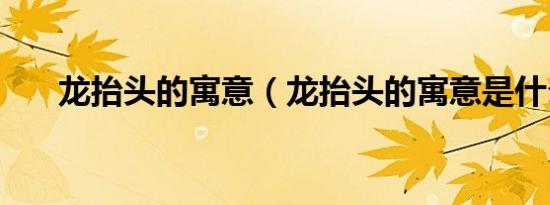 龙抬头的寓意（龙抬头的寓意是什么）