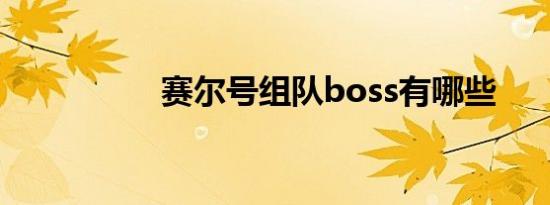 赛尔号组队boss有哪些