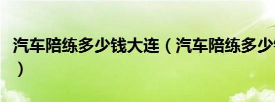 汽车陪练多少钱大连（汽车陪练多少钱一小时）
