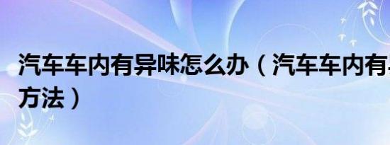 汽车车内有异味怎么办（汽车车内有异味祛除方法）