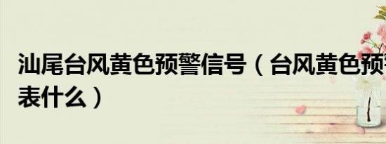 汕尾台风黄色预警信号（台风黄色预警信号代表什么）