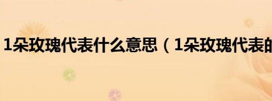 1朵玫瑰代表什么意思（1朵玫瑰代表的意思）