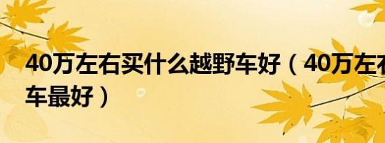 40万左右买什么越野车好（40万左右买什么车最好）