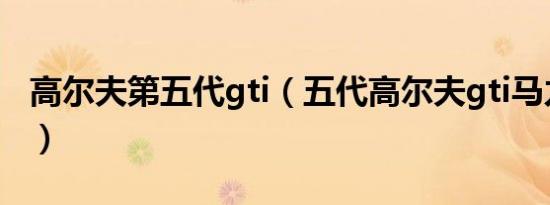 高尔夫第五代gti（五代高尔夫gti马力怎么样）
