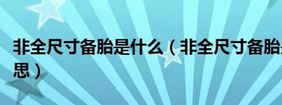 非全尺寸备胎是什么（非全尺寸备胎是什么意思）