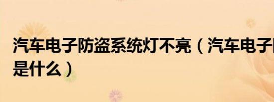 汽车电子防盗系统灯不亮（汽车电子防盗系统是什么）