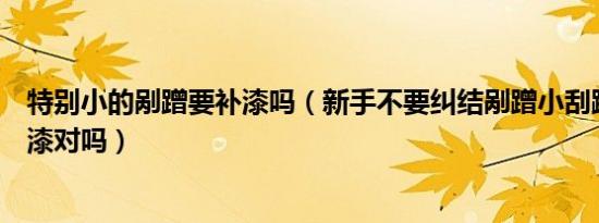 特别小的剐蹭要补漆吗（新手不要纠结剐蹭小刮蹭千万别补漆对吗）