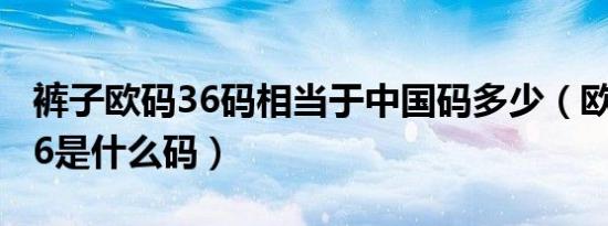 裤子欧码36码相当于中国码多少（欧码衣服36是什么码）