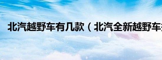北汽越野车有几款（北汽全新越野车报价）