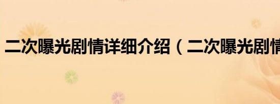 二次曝光剧情详细介绍（二次曝光剧情介绍）
