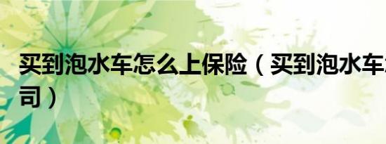 买到泡水车怎么上保险（买到泡水车怎么打官司）