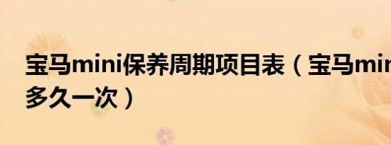 宝马mini保养周期项目表（宝马mini大保养多久一次）