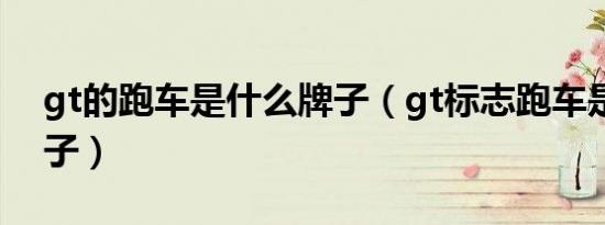 gt的跑车是什么牌子（gt标志跑车是什么牌子）