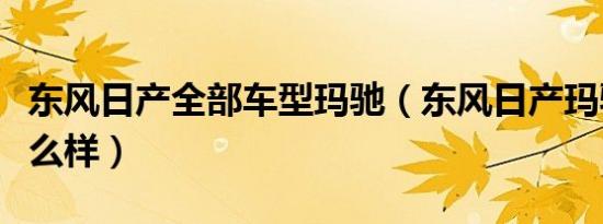 东风日产全部车型玛驰（东风日产玛驰外观怎么样）