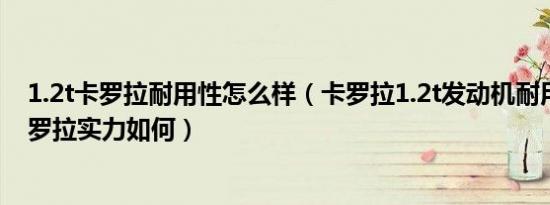 1.2t卡罗拉耐用性怎么样（卡罗拉1.2t发动机耐用不耐用卡罗拉实力如何）