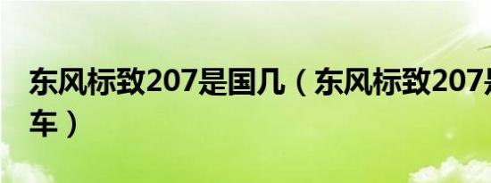 东风标致207是国几（东风标致207是国几的车）