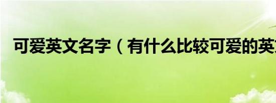可爱英文名字（有什么比较可爱的英文名）